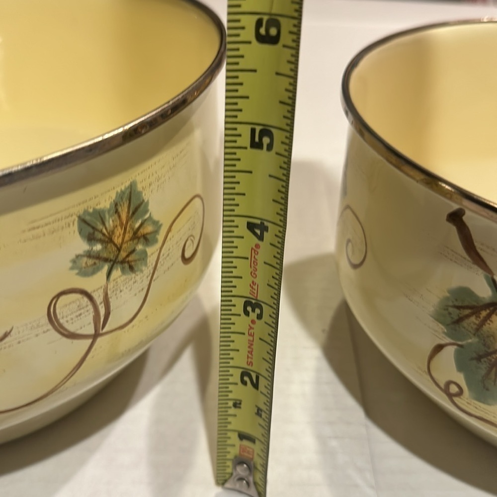 Vintage vitro ceramic set of 3 bowls w plastic covers yellow electric induction - Picture 14 of 16